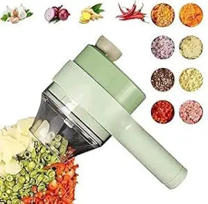 4 in 1 Electric Vegetable Cutter Set Portable Wireless Masher Garlic Press