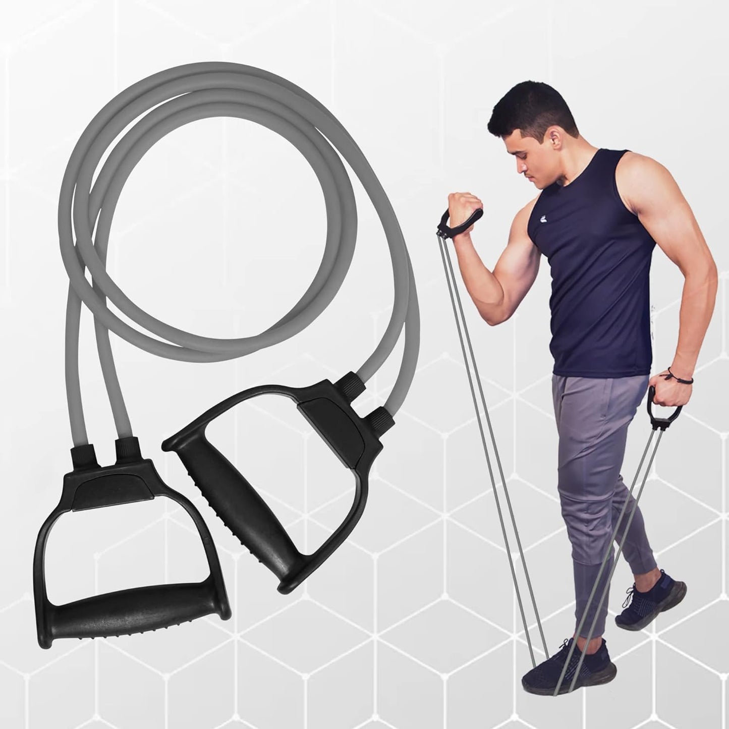 Chest Expander Puller Exercise Fitness Resistance Cable Rope Gym Tube Resistance Bands