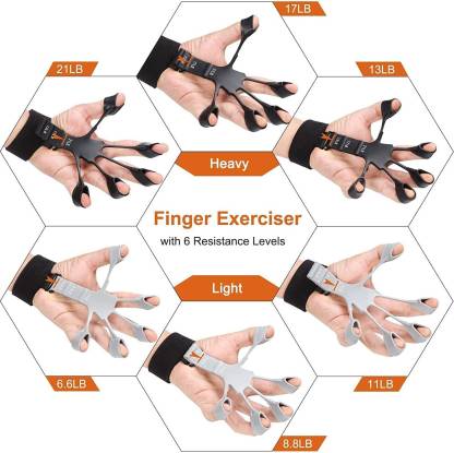 Adjustable Finger Exerciser & Hand Strengthener, Hand Grips Strength Training (Pack of 1, Assorted)