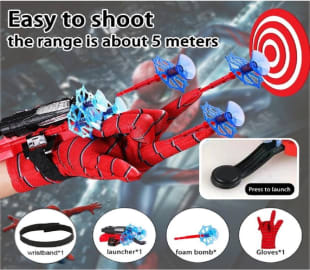 Spiderman Web Shooter Launcher Wrist Gloves Toys Gift for Kids, Boys & Girls ( pack of 2 )